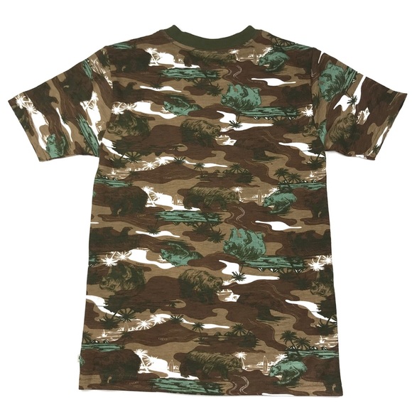 LUCKY BRAND Camouflage V-Neck Tee Skateboard Bears - Picture 2 of 10
